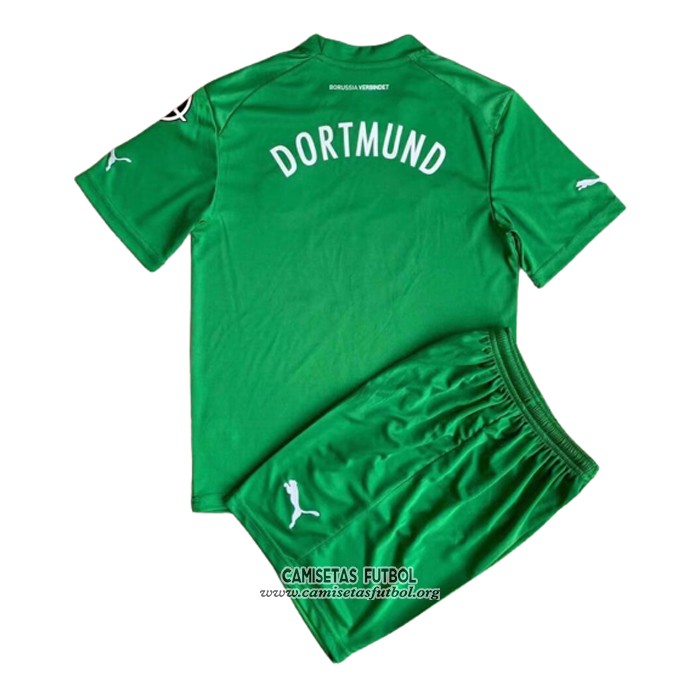 Camiseta Borussia Dortmund Portero Nino 2022/2023 Verde